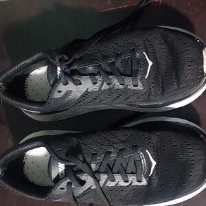 Hoka Black and White Athletic Shoes